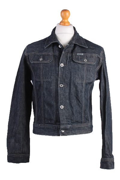 Diesel Vintage Denim Jacket Dark Blue Unisex Size M -DJ895-0