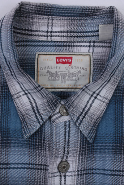 Levi’s Long Sleeve Corduroy Shirt 90s Retro Check Blue L