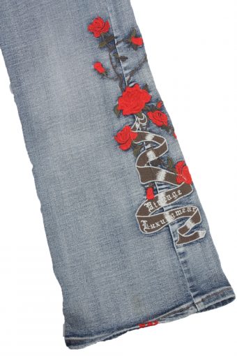 Eight2Nine Vintage Jeans with Button&Zip Women Blue/Design W32 L33.5 -J1681-20186
