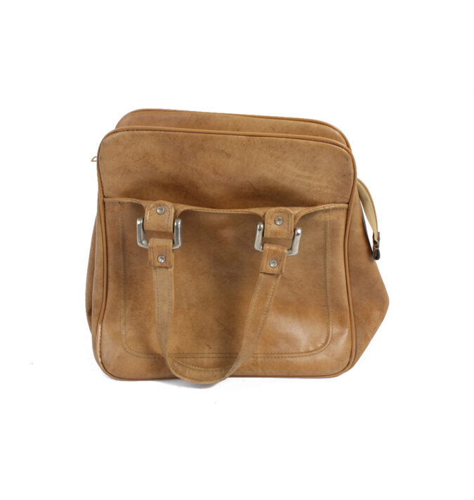 Vintage Brown Large Travel Bag with Zip Unisex