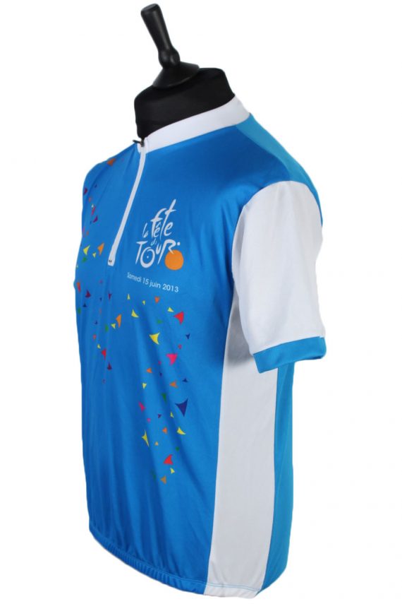 Cycling Shirt Jersey 90s Retro Blue L