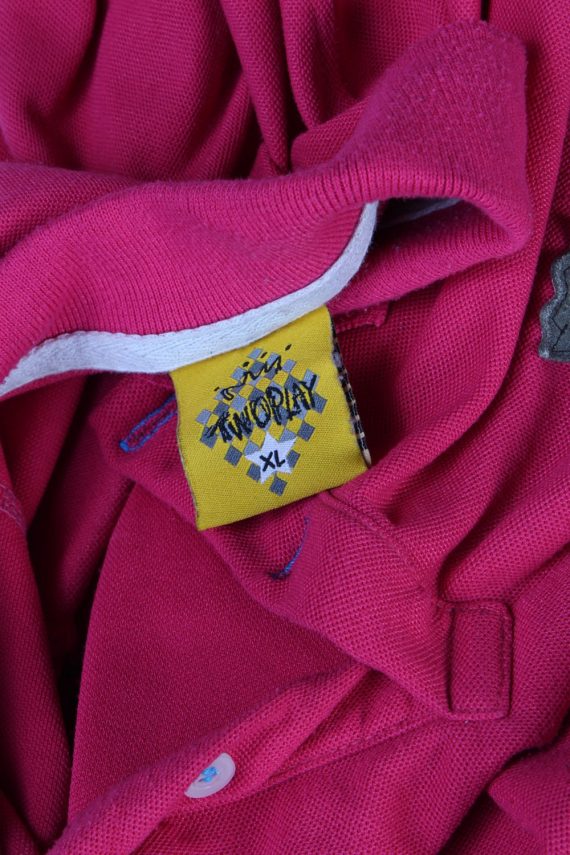 Mens Twoplay Plain Polo T Shirt - Pink - XL -PT0763-44463