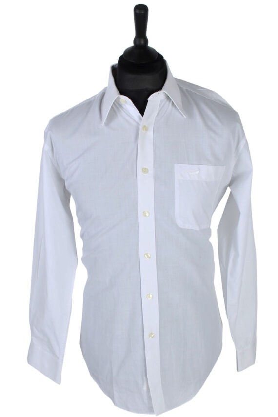 Vintage Plain Crocodile Shirt - L - White - SH2533-0