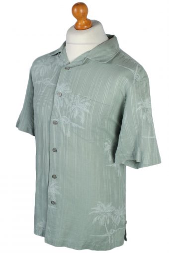 Hawaiian Shirt Solitude Palm Floral Patterned Mint M