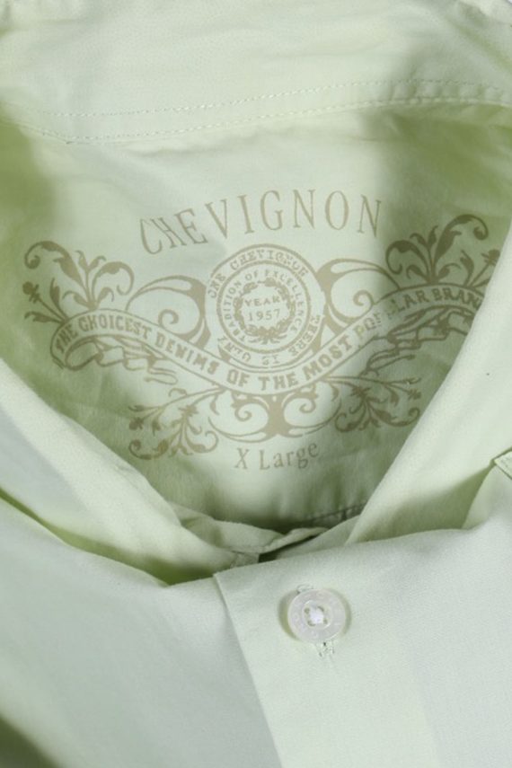 90s Shirt Chevignon Plain Short Sleeve Lime XL