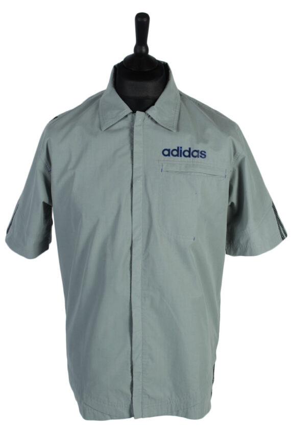 Adidas Vintage Plain Short Sleeve Shirt - M Grey - SH2720-0