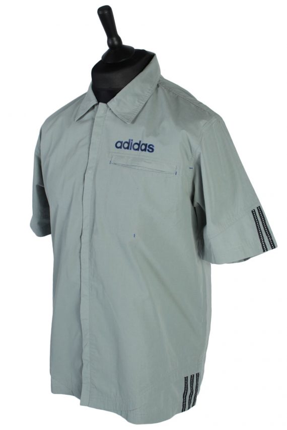 Adidas Vintage Plain Short Sleeve Shirt - M Grey - SH2720-47837