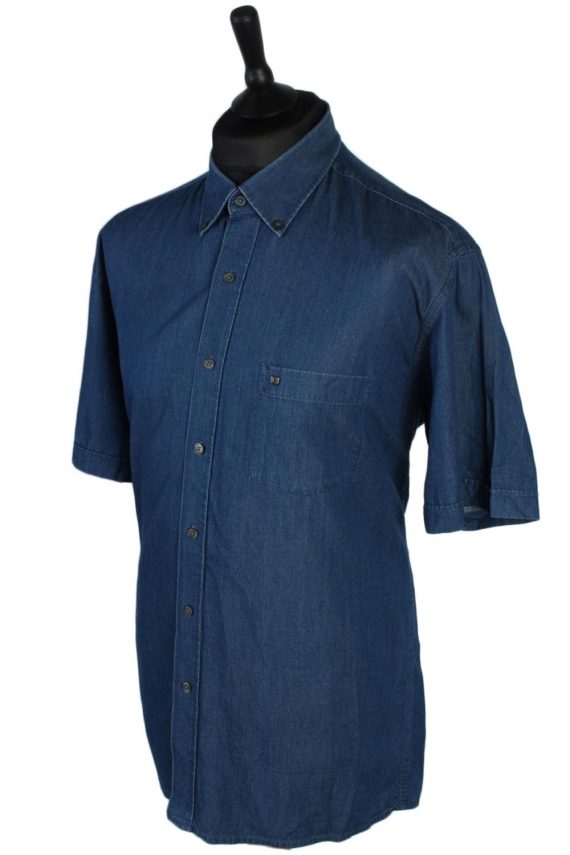 Pierre Cardin Short Sleeve Denim Shirt Navy L
