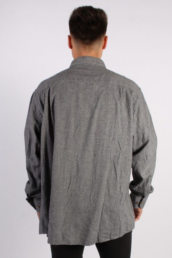 Vintage Mise AU Green Mens Herringbone Shirt - XL Grey - SH2908-54546