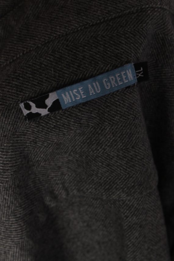 Vintage Mise AU Green Mens Herringbone Shirt - XL Grey - SH2908-54543