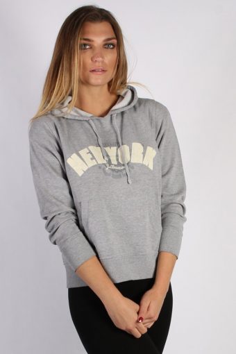 90s Hoodie Sweatshirt Retro Grey XL