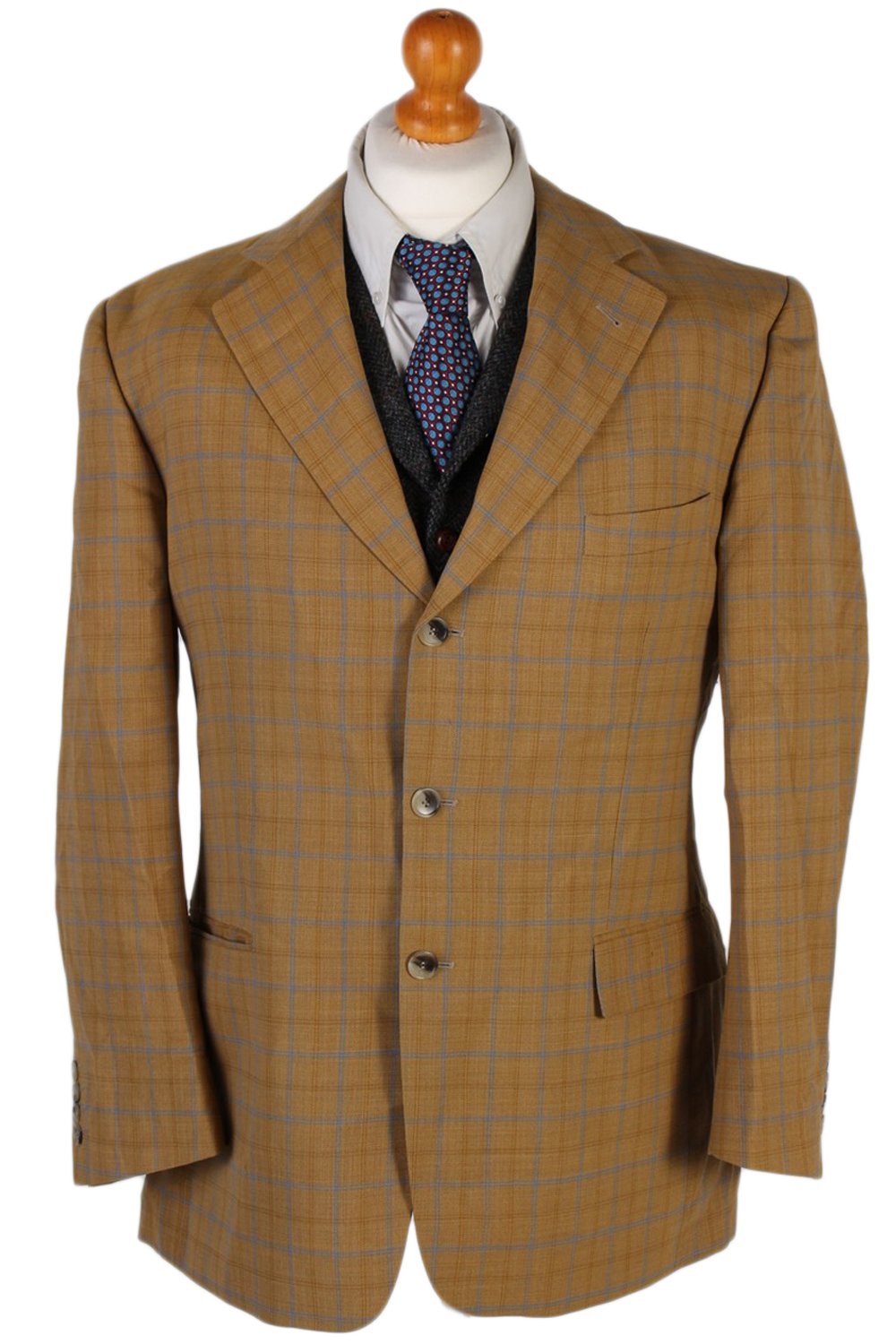 mustard check blazer