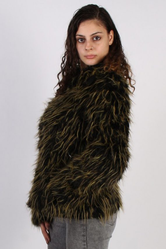 Vintage Uncle Sam Fake Fur Coat Bust: 38 Multi -C650-57007
