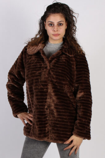 Vintage Helena Vera Faux Fur Coat  Bust: 46 Multi
