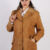 Vintage David Jones Ladies Suede Coat Jacket  M , L Brown