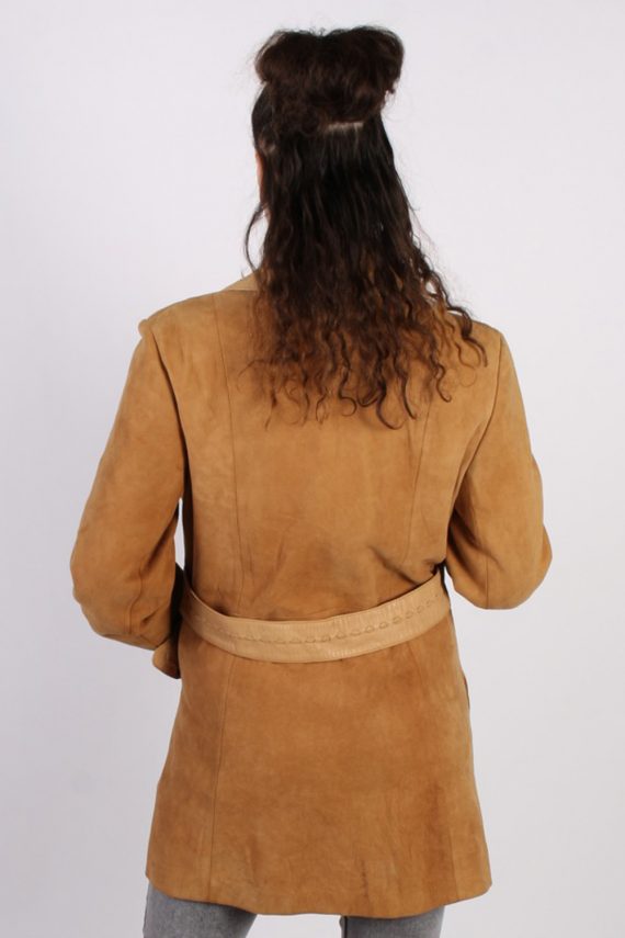 Vintage David Jones Ladies Suede Coat Jacket M , L Brown -C695-57188