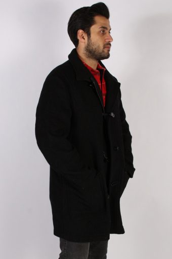 Vintage j. Philipp Retro Duffle Coat Jacket Chest:46 Black