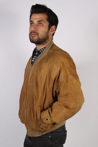 Vintage M. Flues Suede Leather Coat Jacket Chest:52 Brown