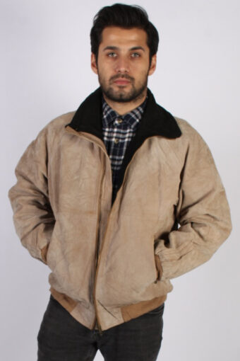 Vintage Denver Hayes Suede Leather Coat Jacket  Chest:48 Beige