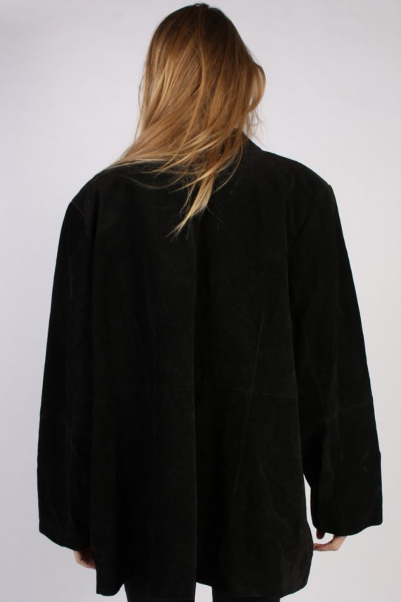 Vintage The Career Suede Ladies Coat Jacket Bust:55 Black -C963-70160