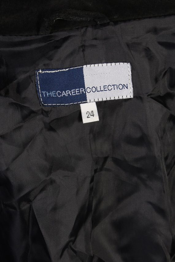Vintage The Career Suede Ladies Coat Jacket Bust:55 Black -C963-70161