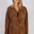 Vintage Genuine Suede Womens Coat Jacket  Bust:40 Brown