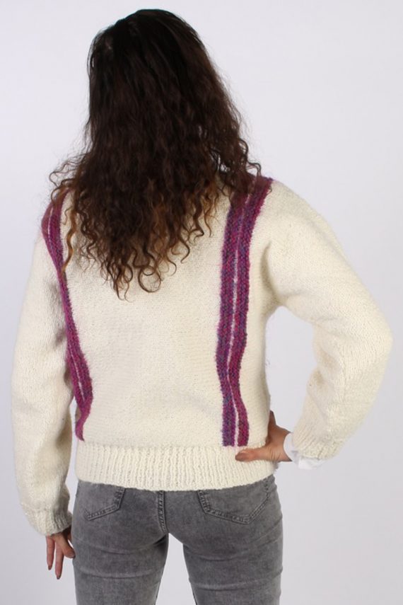 Women Jumper 90s Design Knit Cream L