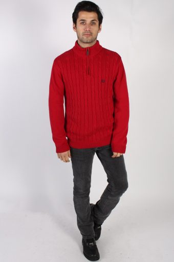Chaps Cotton Jumper Pullover Red M