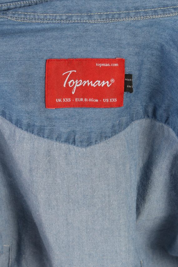 90s Denim Shirt Topman Short Sleeve Blue XXS