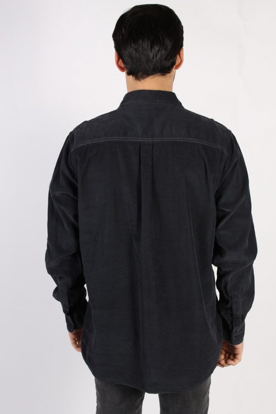Corduroy Shirt 90s Retro Black XL