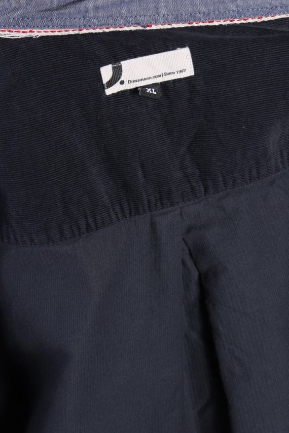 Corduroy Shirt 90s Retro Black XL