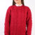 90s Retro Cable Knit Jumper Red M