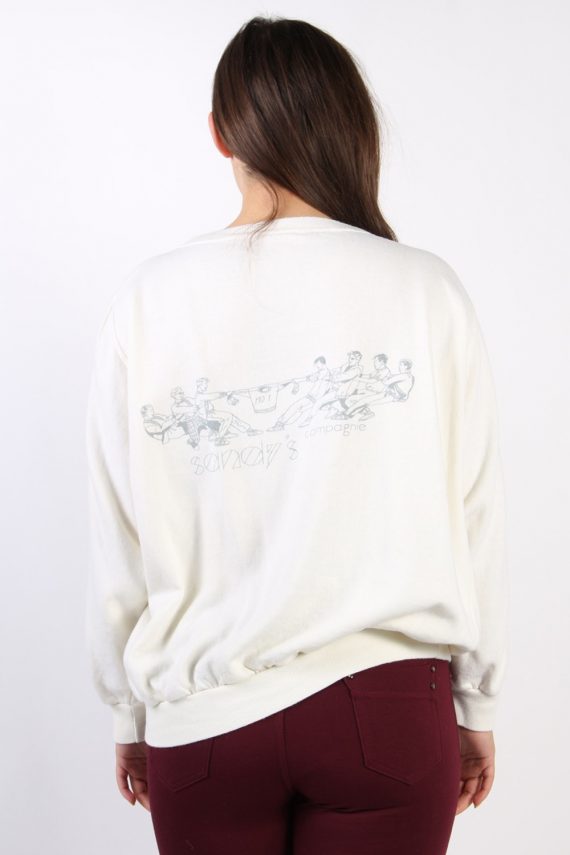 Vintage Other Brands Round Neck Sweatshirt XL Cream -SW1720-72823