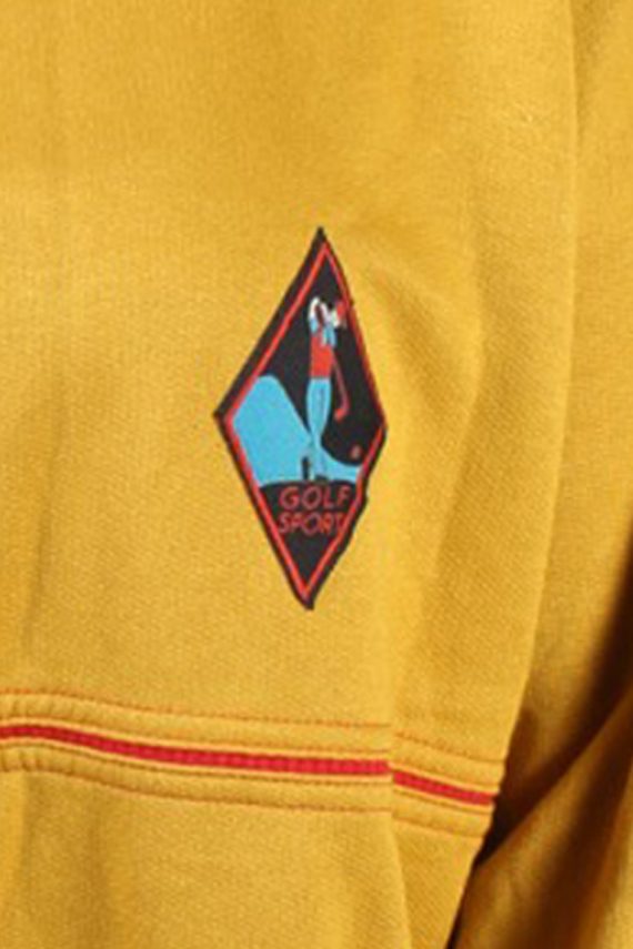 Crew Neck Hoodie Sweatshirt 90s Retro Mustard XXL