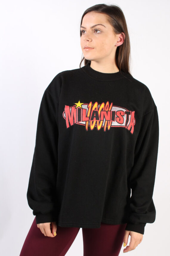 Vintage Other Brands Milanista Round Sweatshirt S Black -SW1761-0