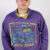 90s Collared Sweatshirt Stylish Adventure Sport Purple L