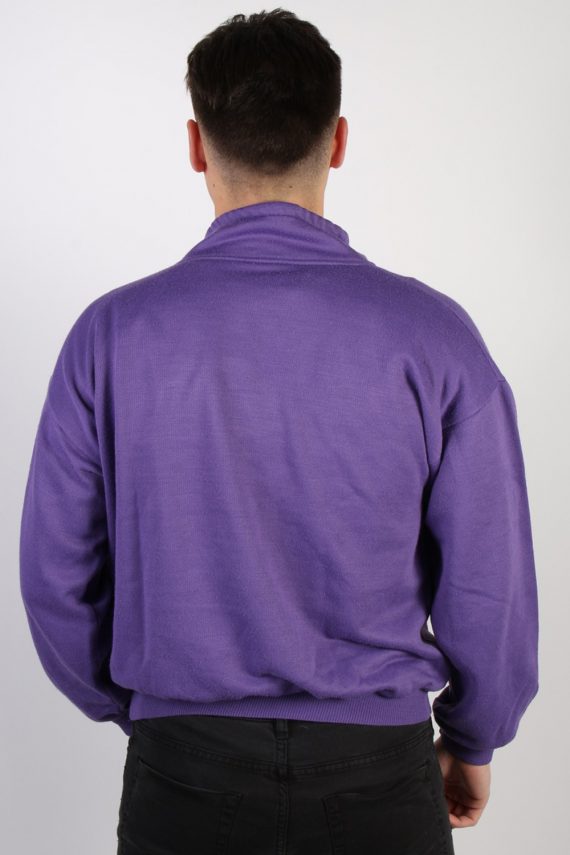 90s Collared Sweatshirt Stylish Adventure Sport Purple L
