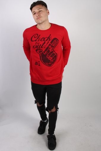 Crew Neck Sweatshirt 90s Chapter Young Print Red 13-14 Years