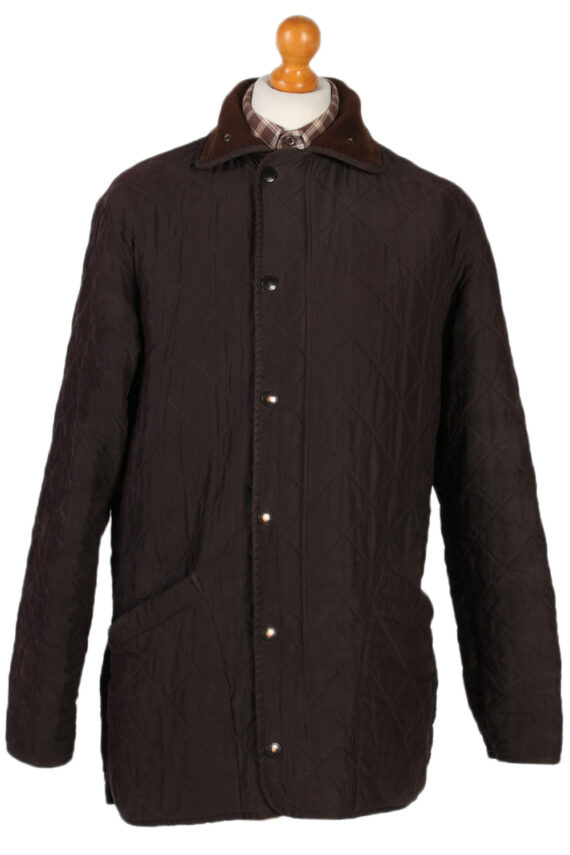 Vintage Barbour Quilt Polar Waxed Coat Jacket Chest 47 Brown