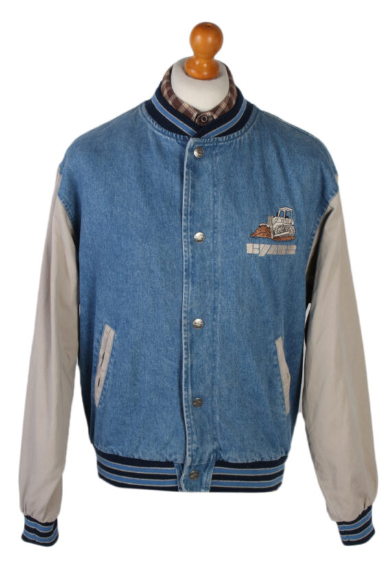 Vintage Port Authority Denim Bomber Jacket Chest 48 Blue