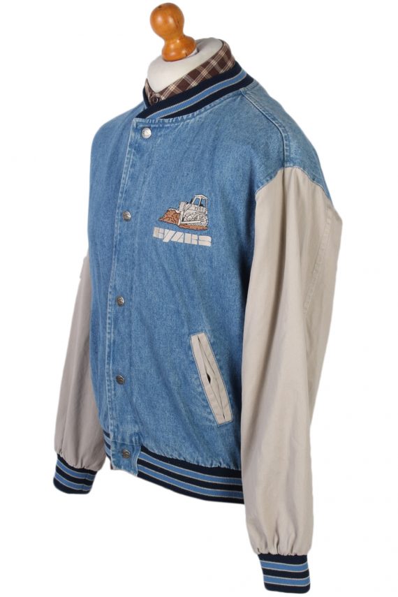 Vintage Port Authority Denim Bomber Jacket Chest 48 Blue
