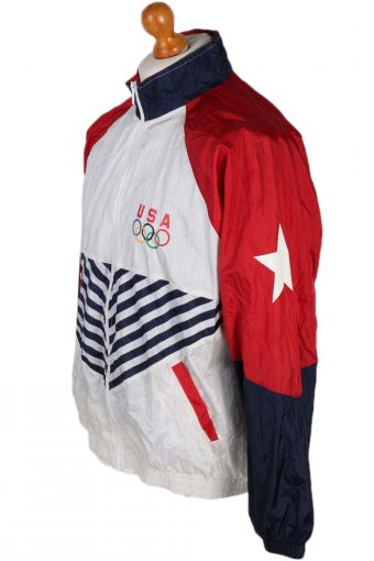 90s Retro USA Olimpic Official Shell Track Top L