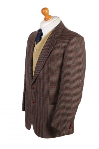 Burberry’s Blazer Jacket Kohler Windowpane Houndstooth Brown XL