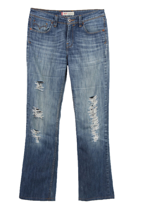 Vintage Levi's 467 Ripped Faded Women Jeans W28 L32 Blue J3442-0