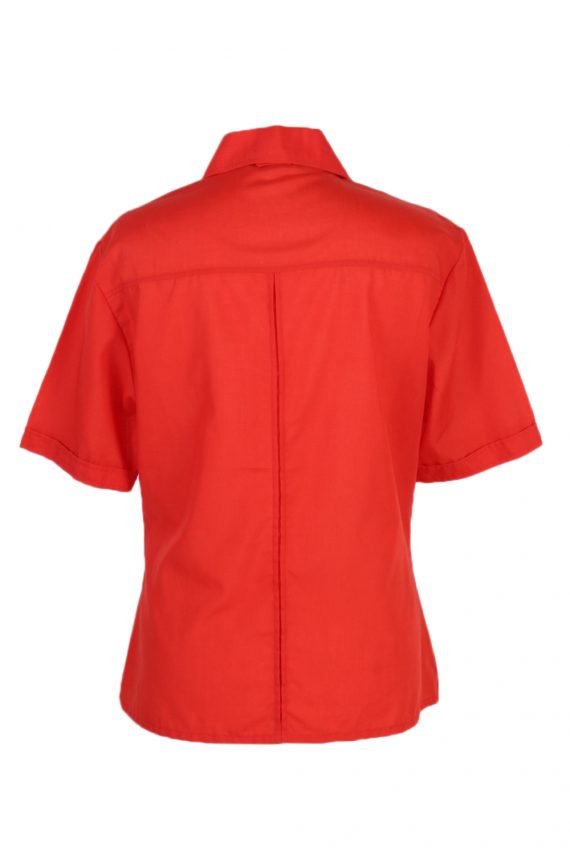 Women 90s Shirt Blouses Short Sleeve Red L