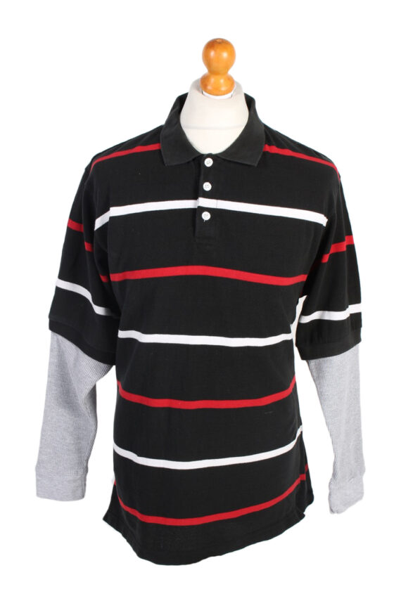 Polo Shirt 90s Retro Black L