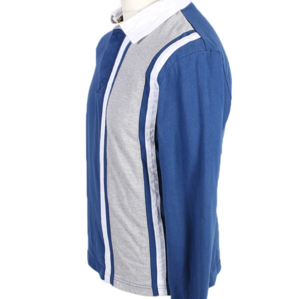 Polo Shirt 90s Retro Blue L