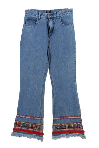 Milkon X Designer Hem Stone Washed Denim Jeans 90’s W27 L29