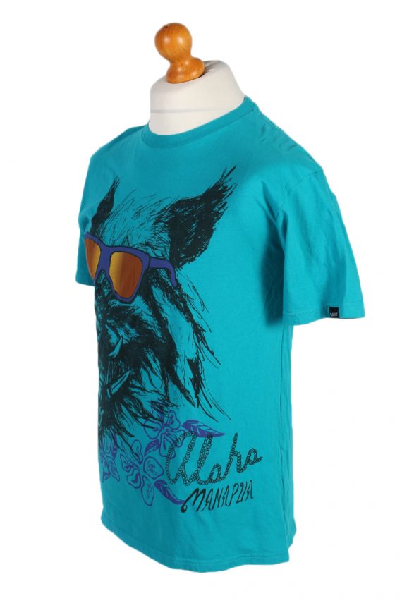 Men T-Shirt 90s Retro Shirt Turquoise M