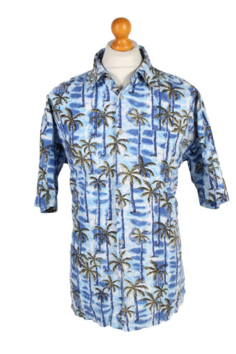 Hawaiian Shirt 90s Retro Summer Aloha Blue L